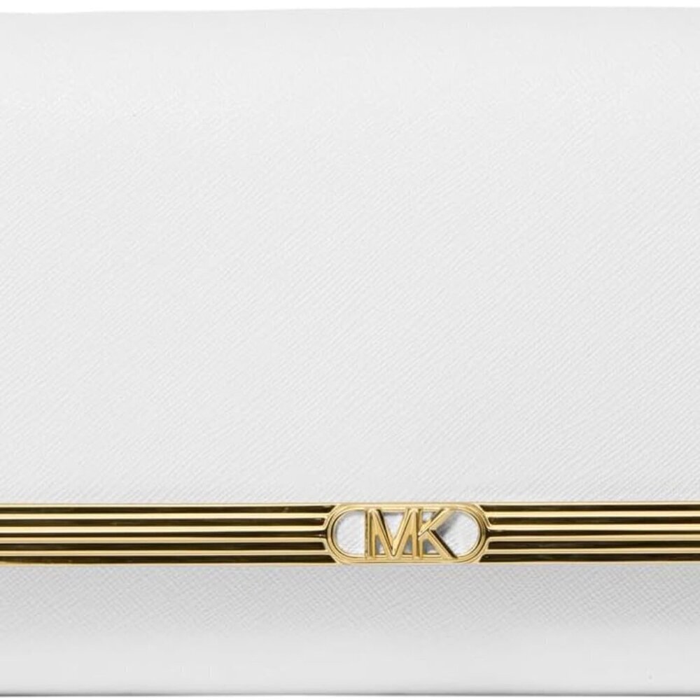 Large Saffiano Leather Clutch Wallet with Detachable Chain for Women